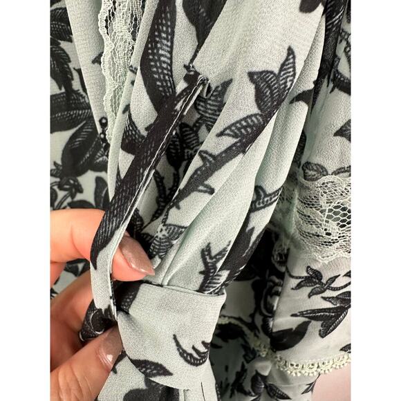 Anthropologie BHLDN Camila Long-Sleeve Chiffon Mini Dress Size Medium - Picture 10 of 16